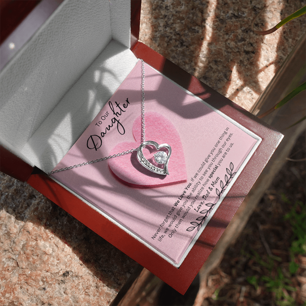 Daughter Forever Love Necklace - You Are Special To Us, From Dad & Mom