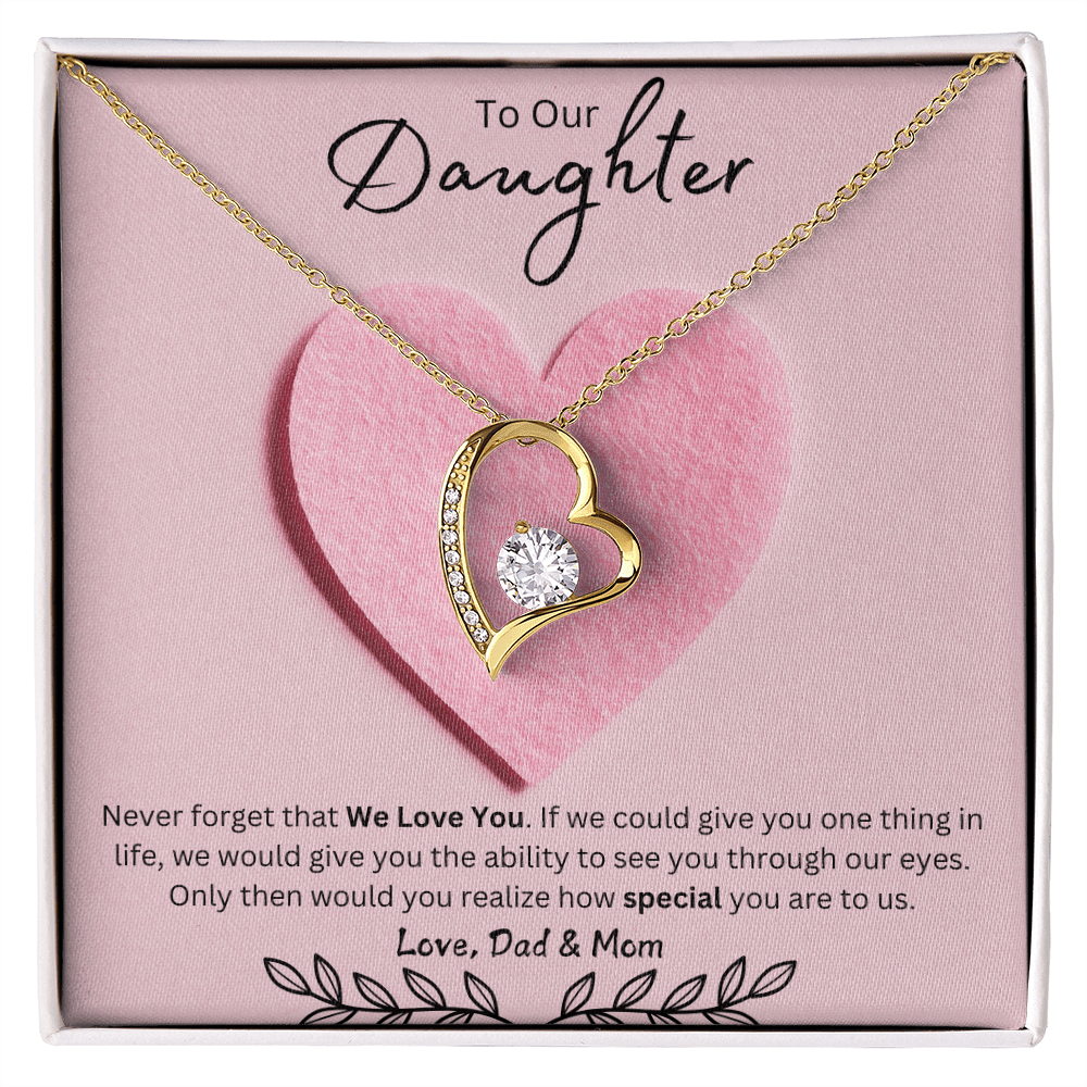 Daughter Forever Love Necklace - You Are Special To Us, From Dad & Mom - Glittering Heights