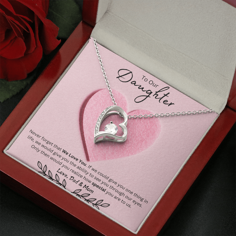 Daughter Forever Love Necklace - You Are Special To Us, From Dad & Mom - Glittering Heights