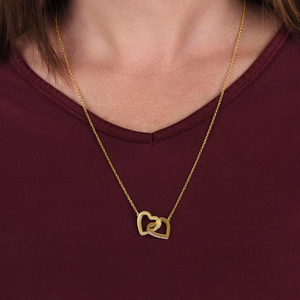 To My Beautiful Wife - You Mean So Much To Me - Interlocking Hearts Necklace - Glittering Heights