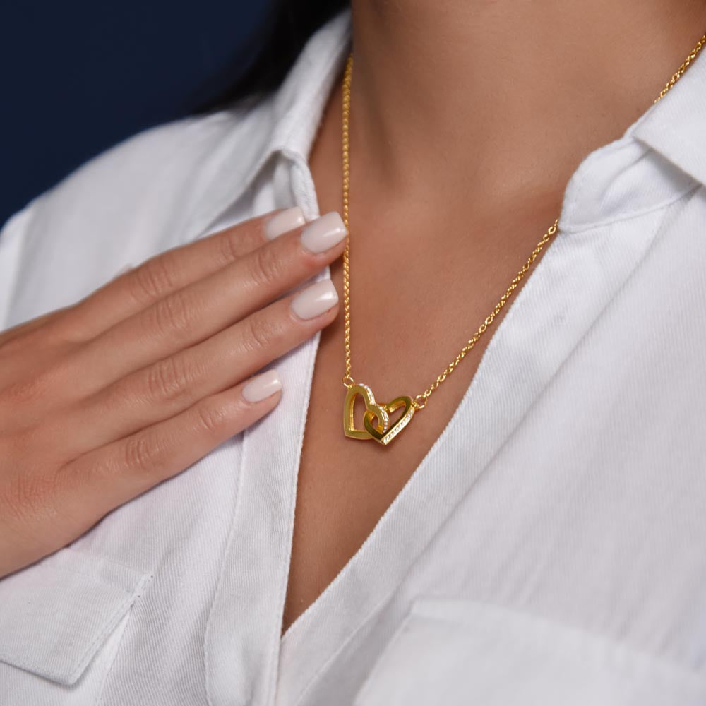 To My Beautiful Wife - You Mean So Much To Me - Interlocking Hearts Necklace - Glittering Heights
