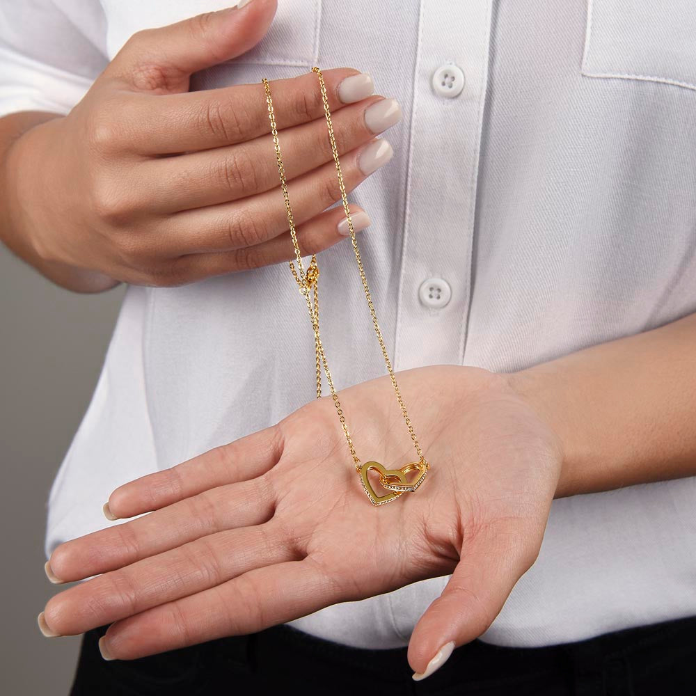 To My Beautiful Wife - You Mean So Much To Me - Interlocking Hearts Necklace - Glittering Heights