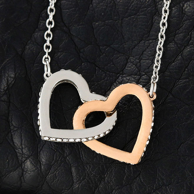 To My Beautiful Wife - You Mean So Much To Me - Interlocking Hearts Necklace - Glittering Heights