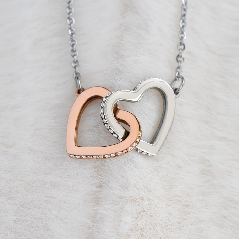 To My Beautiful Wife - You Mean So Much To Me - Interlocking Hearts Necklace - Glittering Heights