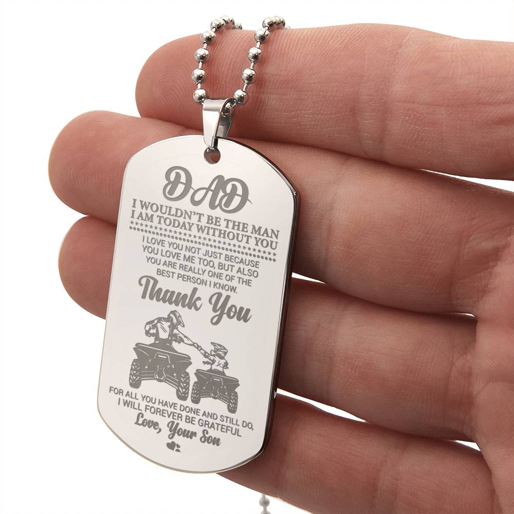 Dad - Thank You - Dog Tag Necklace - Glittering Heights