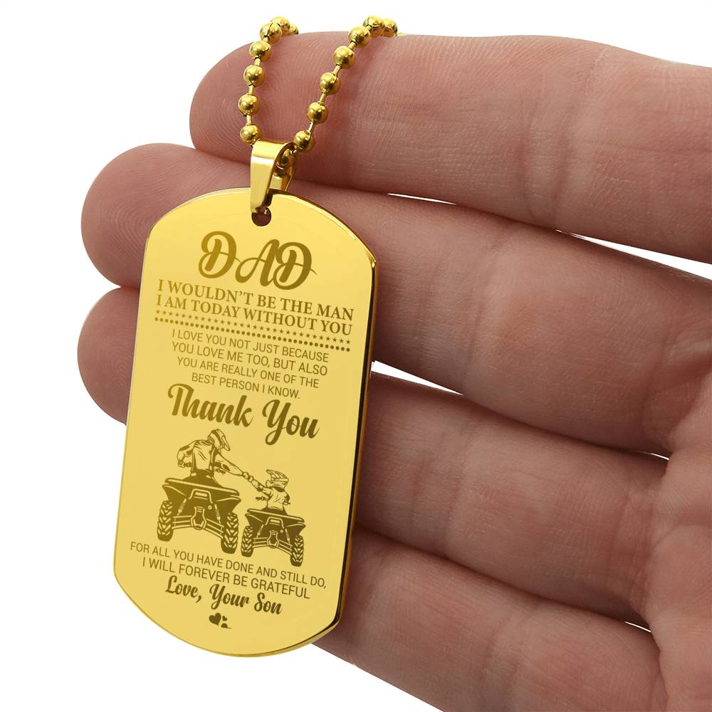 Dad - Thank You - Dog Tag Necklace - Glittering Heights