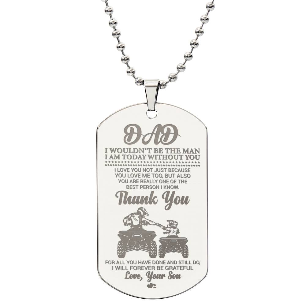 Dad - Thank You - Dog Tag Necklace - Glittering Heights