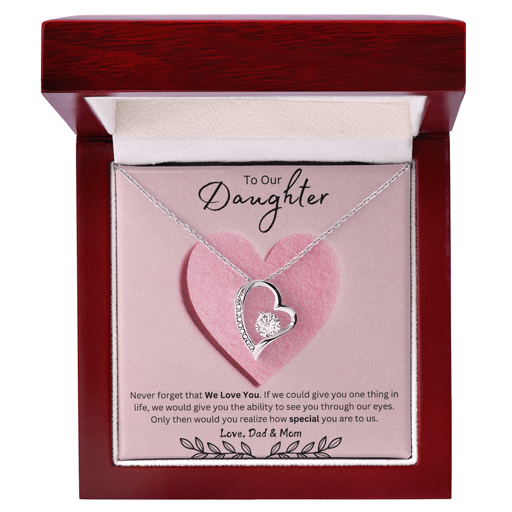 Daughter Forever Love Necklace - You Are Special To Us, From Dad & Mom - Glittering Heights