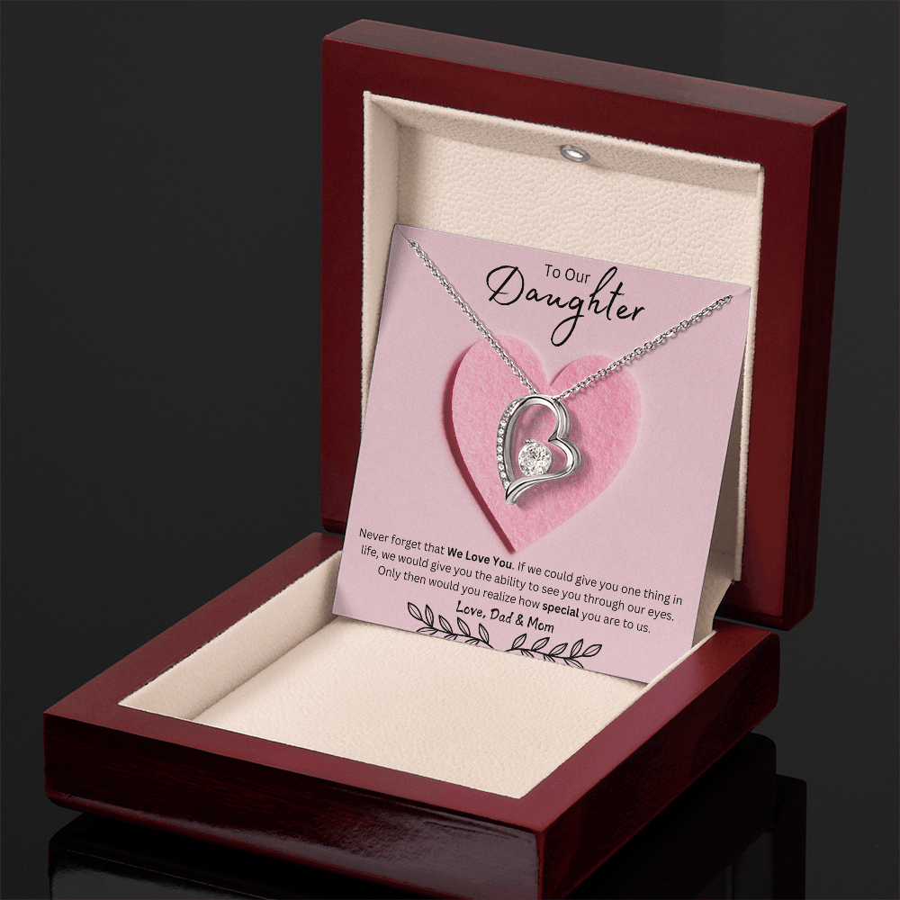 Daughter Forever Love Necklace - You Are Special To Us, From Dad & Mom - Glittering Heights