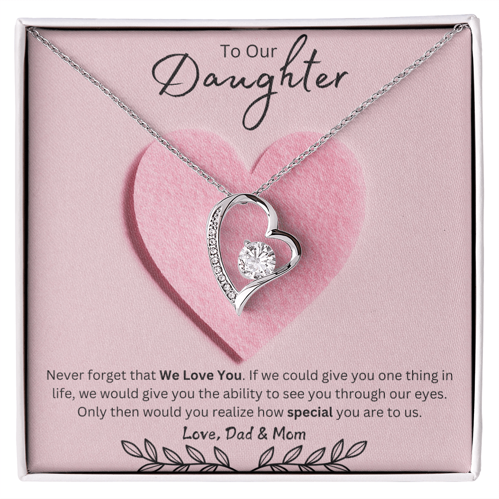 Daughter Forever Love Necklace - You Are Special To Us, From Dad & Mom - Glittering Heights