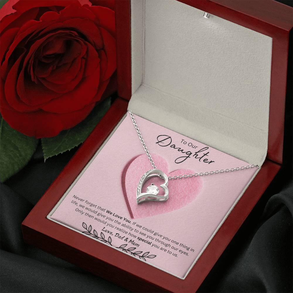 Daughter Forever Love Necklace - You Are Special To Us, From Dad & Mom - Glittering Heights