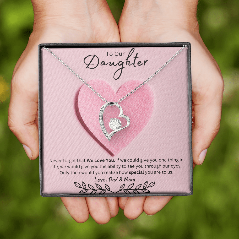 Daughter Forever Love Necklace - You Are Special To Us, From Dad & Mom - Glittering Heights