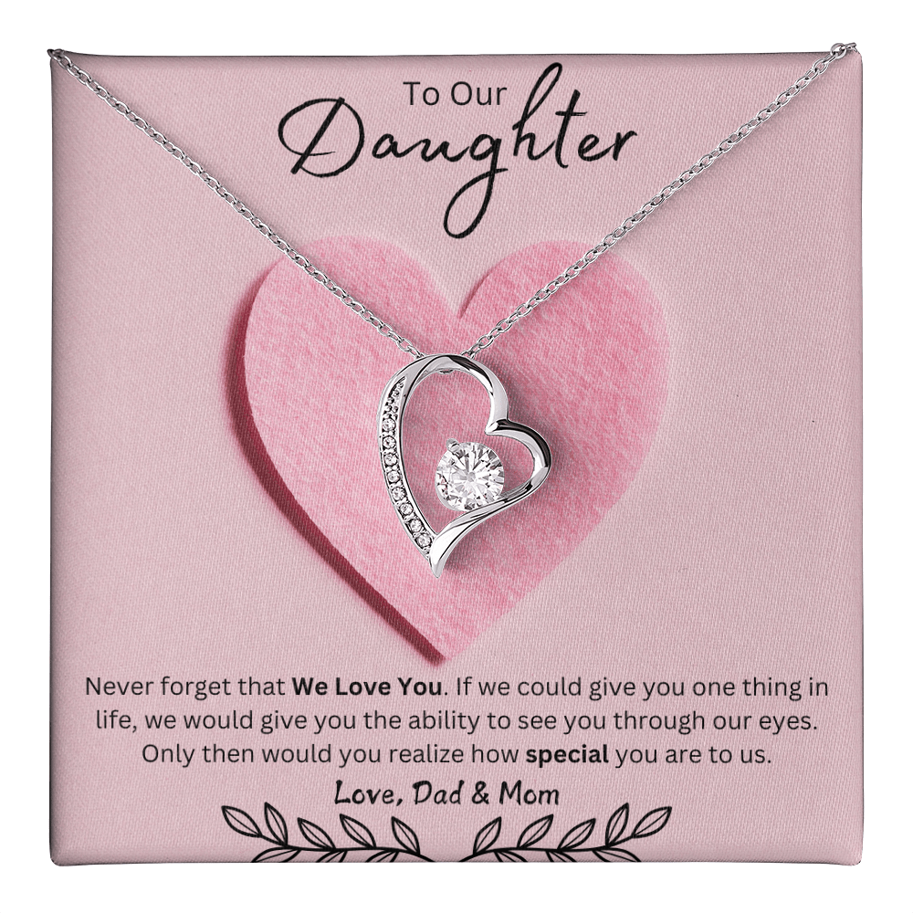 Daughter Forever Love Necklace - You Are Special To Us, From Dad & Mom - Glittering Heights