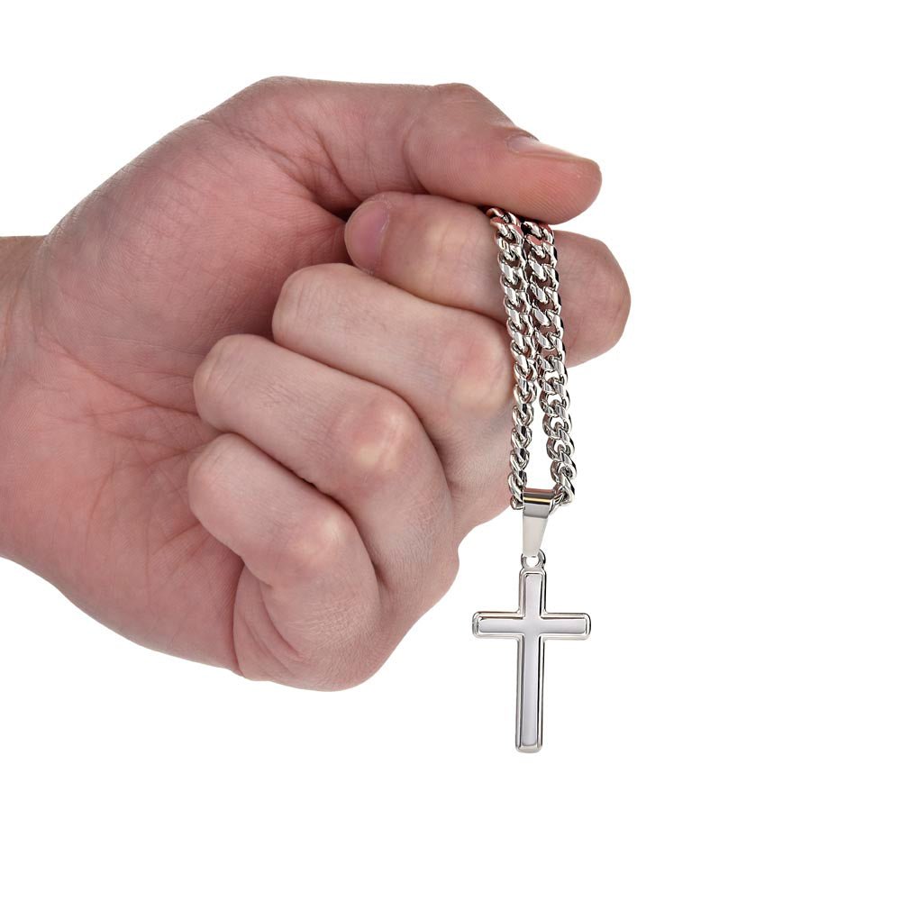 I Am With You Always - Cuban Link Chain with Artisan Cross - Glittering Heights
