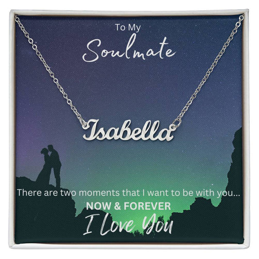 Personalize Name Necklace - To My Beautiful Soulmate - Glittering Heights
