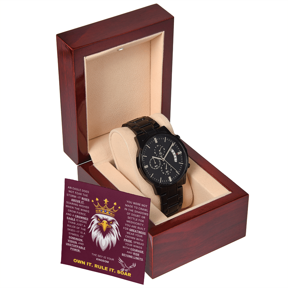 The sky is your kingdom - Black Chronograph Watch - Glittering Heights