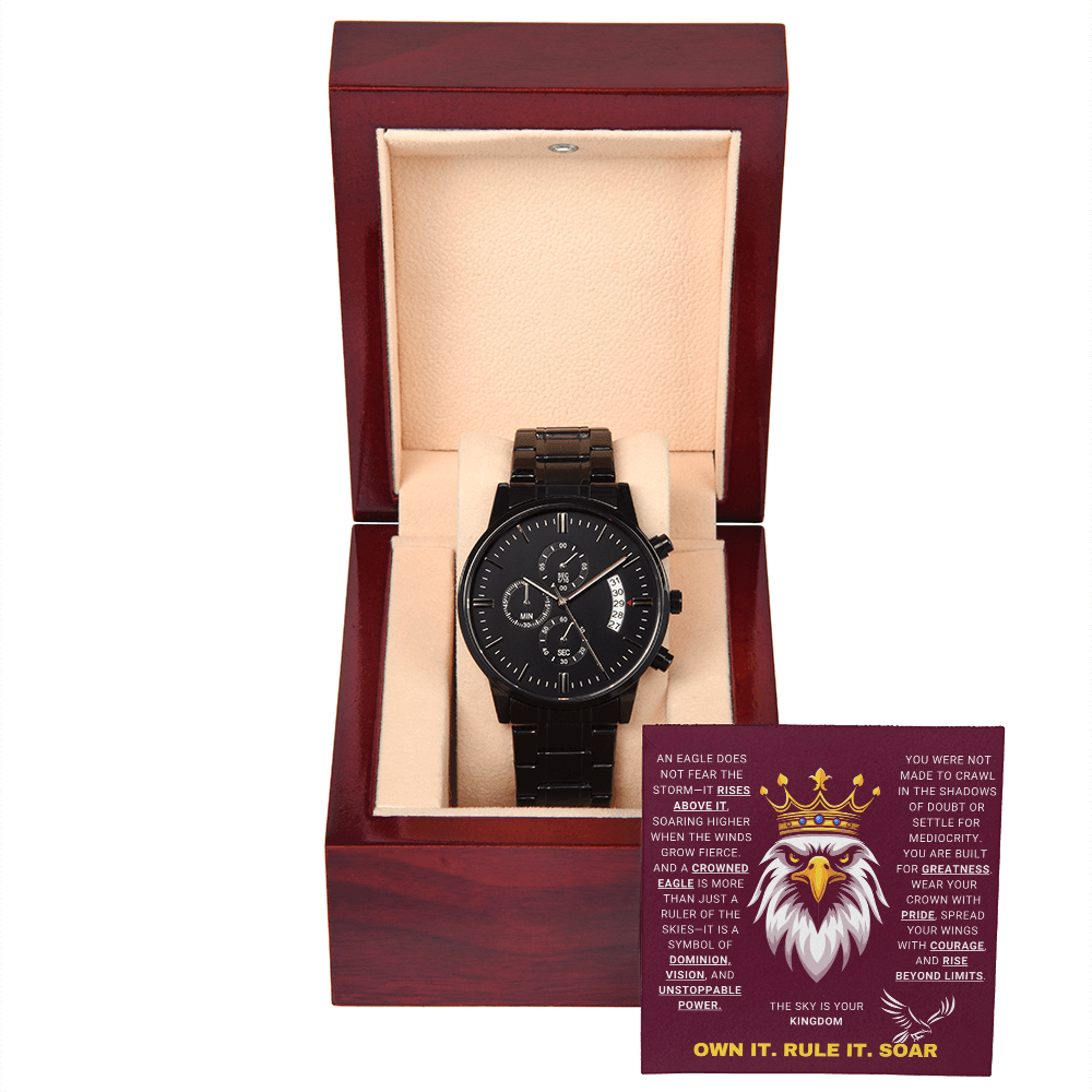 The sky is your kingdom - Black Chronograph Watch - Glittering Heights