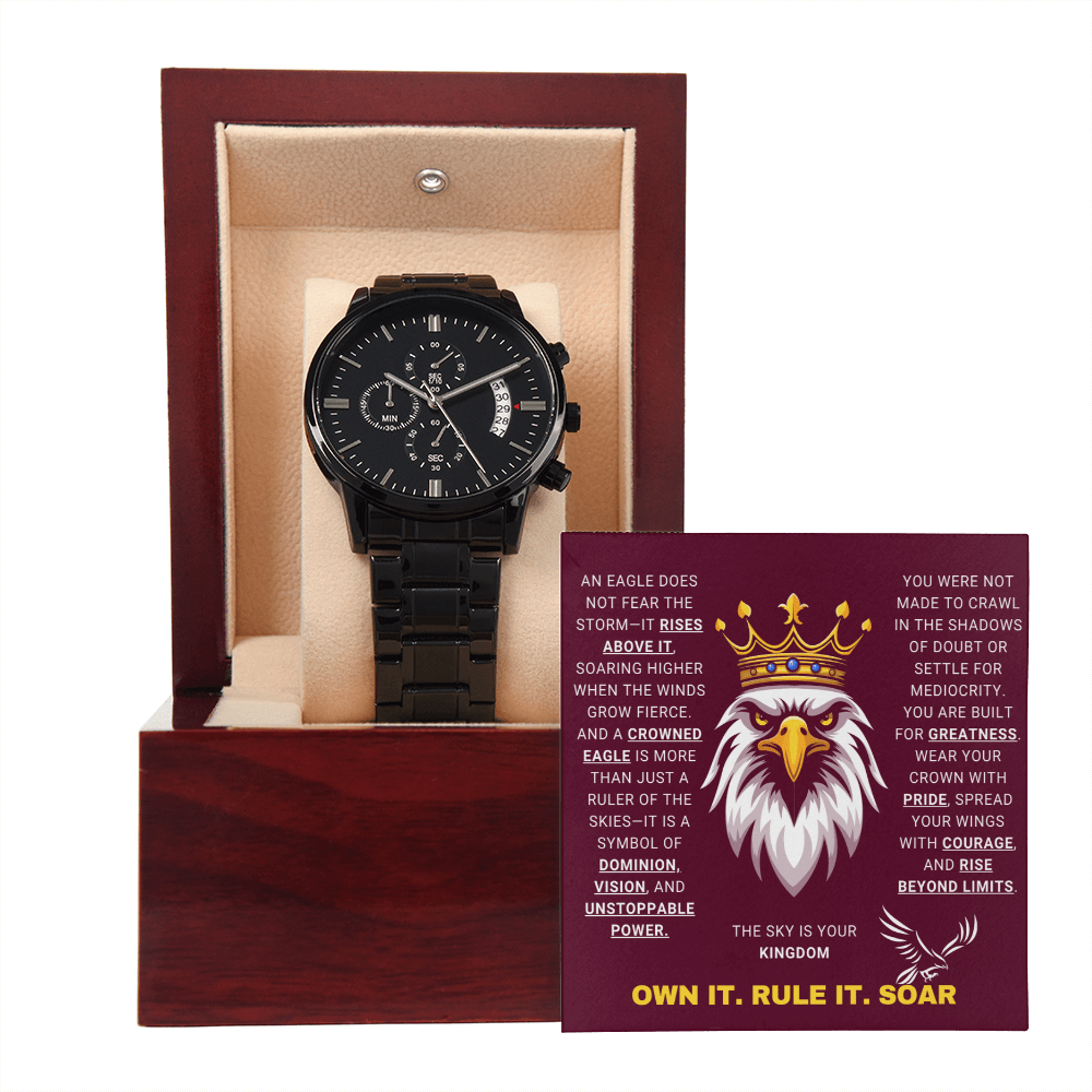 The sky is your kingdom - Black Chronograph Watch - Glittering Heights