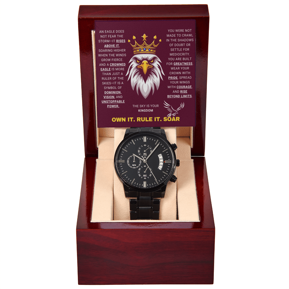 The sky is your kingdom - Black Chronograph Watch - Glittering Heights