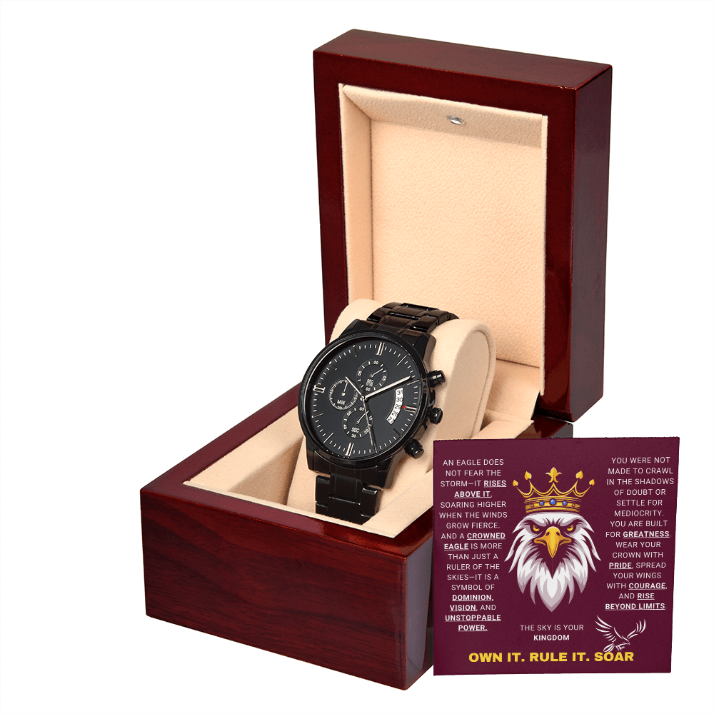 The sky is your kingdom - Black Chronograph Watch - Glittering Heights