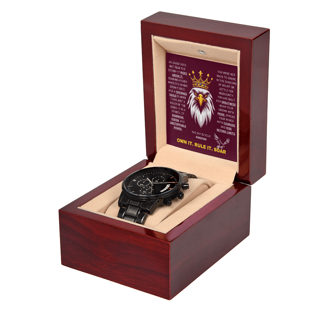 The sky is your kingdom - Black Chronograph Watch - Glittering Heights