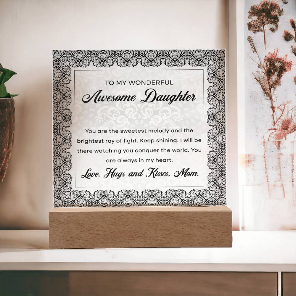 To My Awesome Daughter - LED Acrylic Plaque - Glittering Heights