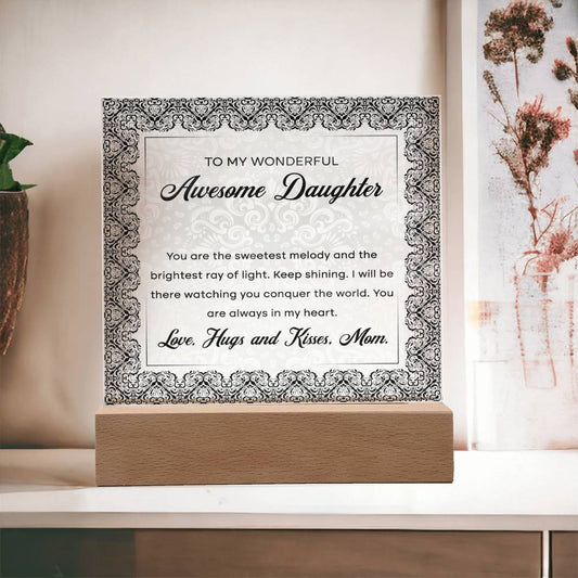 To My Awesome Daughter - LED Acrylic Plaque - Glittering Heights