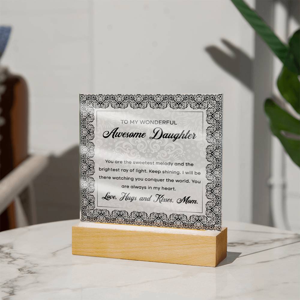 To My Awesome Daughter - LED Acrylic Plaque - Glittering Heights