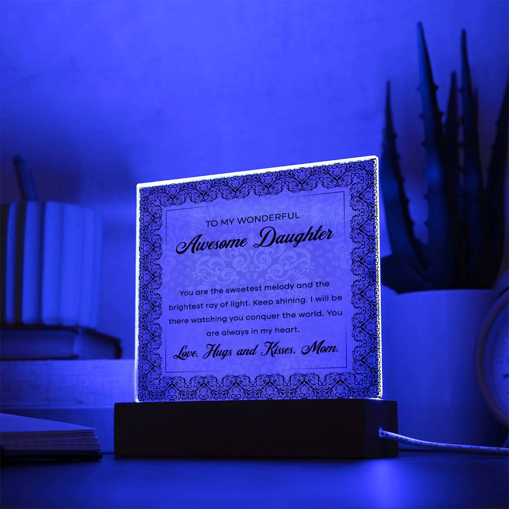 To My Awesome Daughter - LED Acrylic Plaque - Glittering Heights
