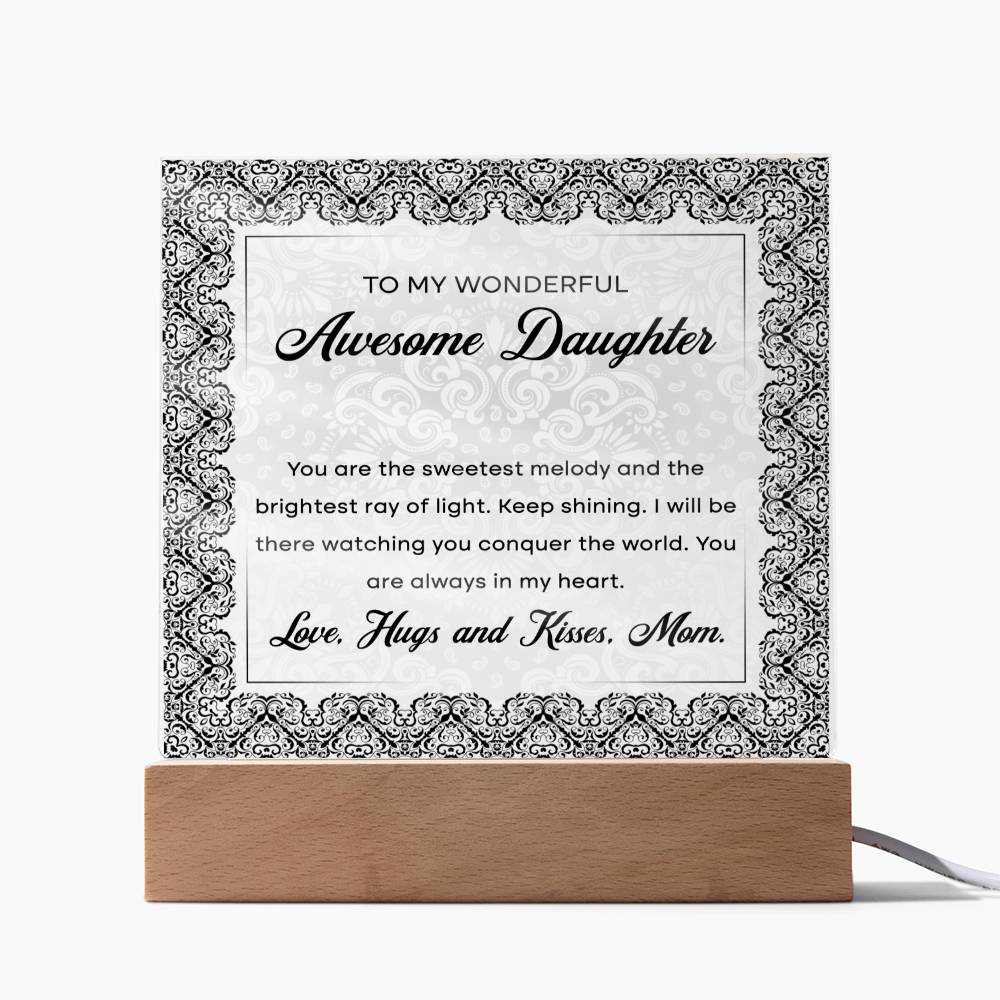 To My Awesome Daughter - LED Acrylic Plaque - Glittering Heights