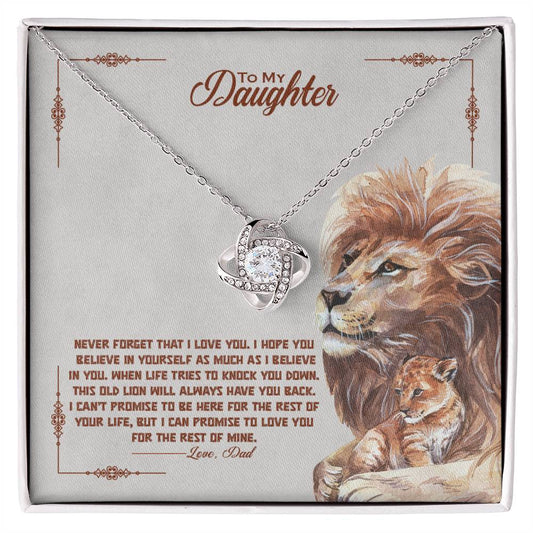 To My Beautiful Daughter, I Promise To Love You For The Rest Of My Life - Love Knot Necklace - Glittering Heights