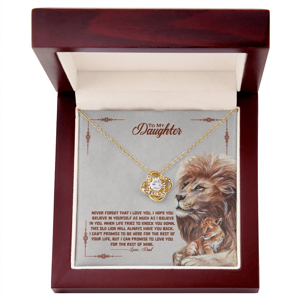 To My Beautiful Daughter, I Promise To Love You For The Rest Of My Life - Love Knot Necklace - Glittering Heights