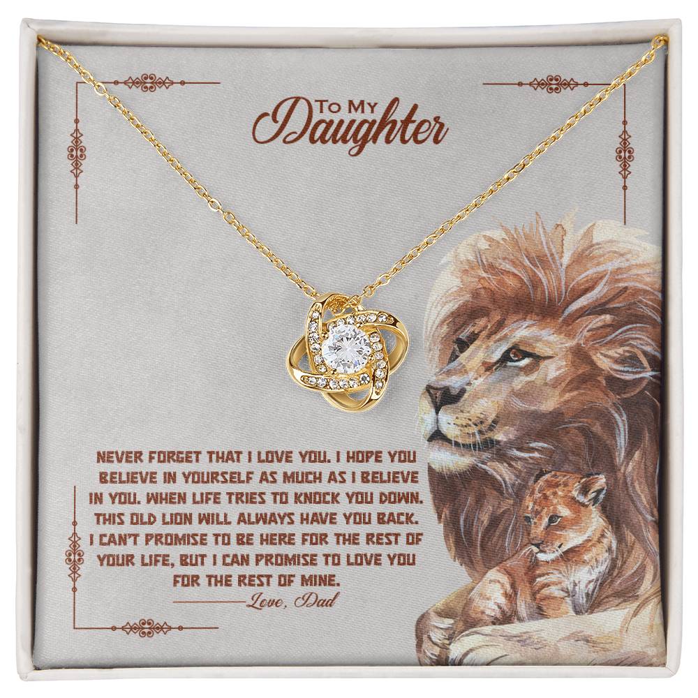 To My Beautiful Daughter, I Promise To Love You For The Rest Of My Life - Love Knot Necklace - Glittering Heights