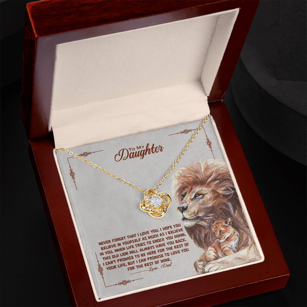 To My Beautiful Daughter, I Promise To Love You For The Rest Of My Life - Love Knot Necklace - Glittering Heights