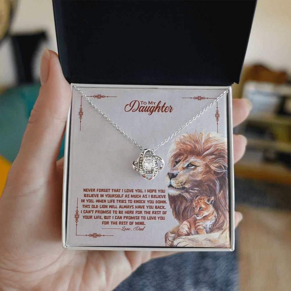 To My Beautiful Daughter, I Promise To Love You For The Rest Of My Life - Love Knot Necklace - Glittering Heights