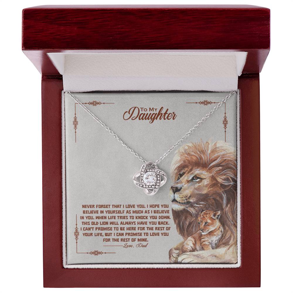 To My Beautiful Daughter, I Promise To Love You For The Rest Of My Life - Love Knot Necklace - Glittering Heights