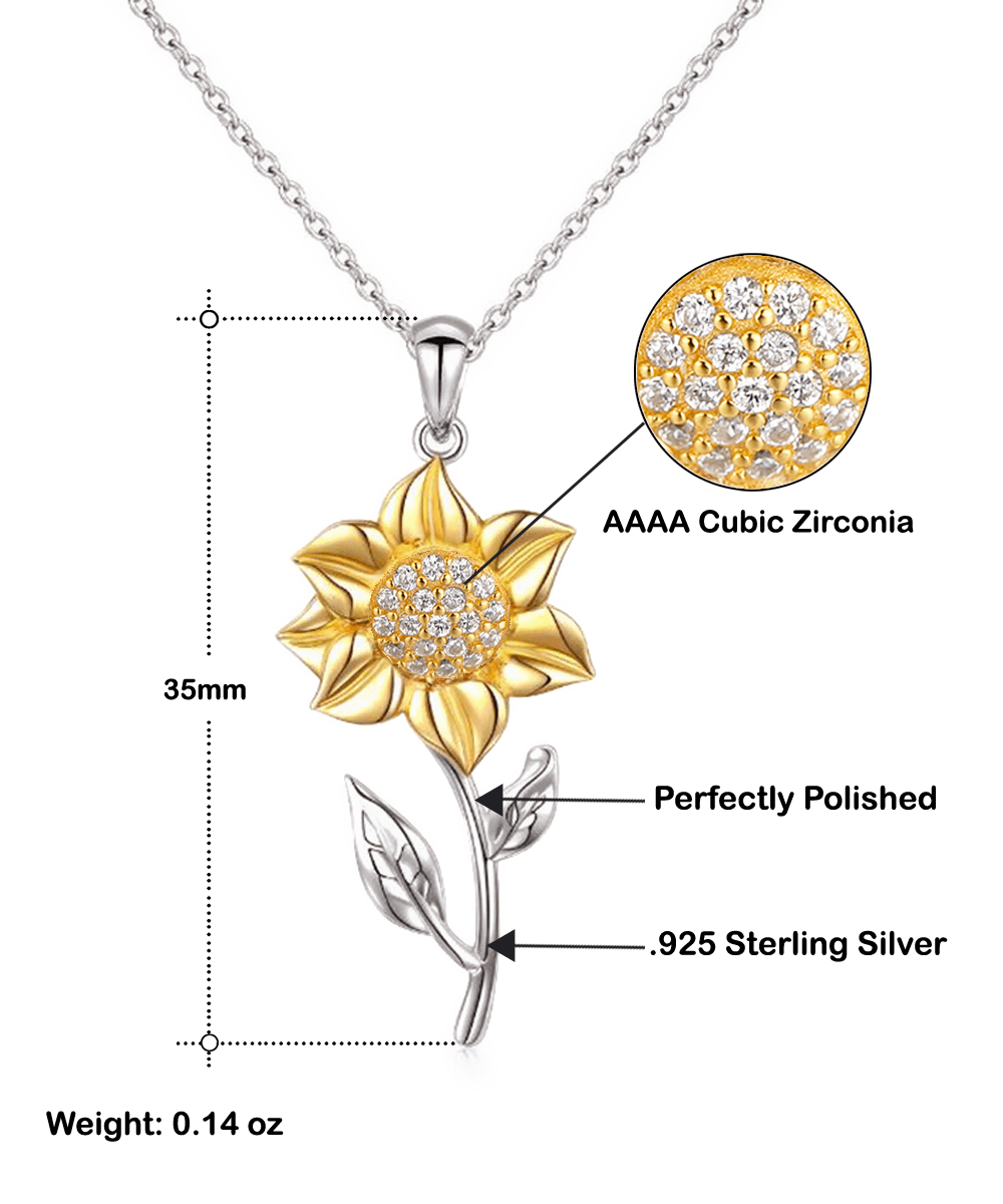To My Beautiful Wife - Sunflower Necklace - Glittering Heights