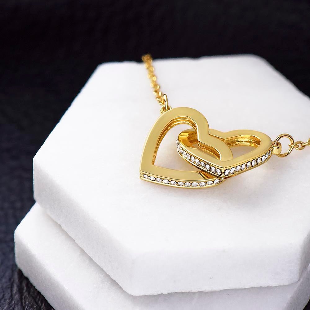 To My Beautiful Wife - You Mean So Much To Me - Interlocking Hearts Necklace - Glittering Heights
