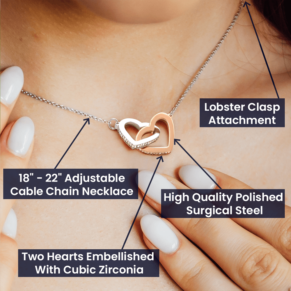 To My Beautiful Wife - You Mean So Much To Me - Interlocking Hearts Necklace - Glittering Heights
