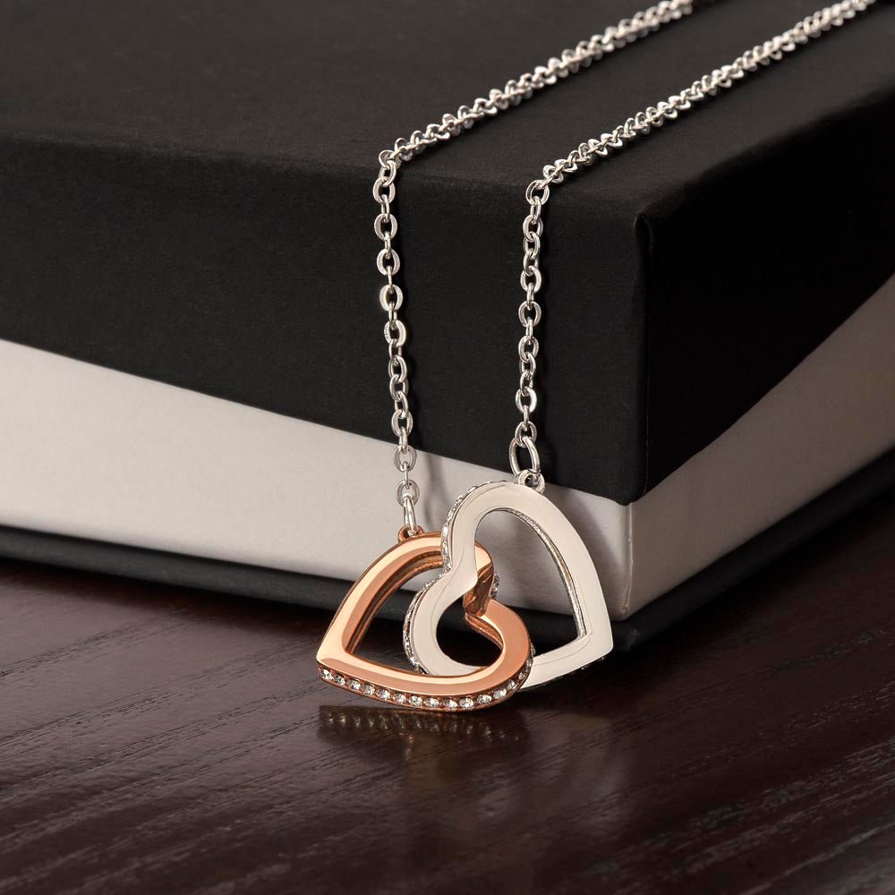 To My Beautiful Wife - You Mean So Much To Me - Interlocking Hearts Necklace - Glittering Heights