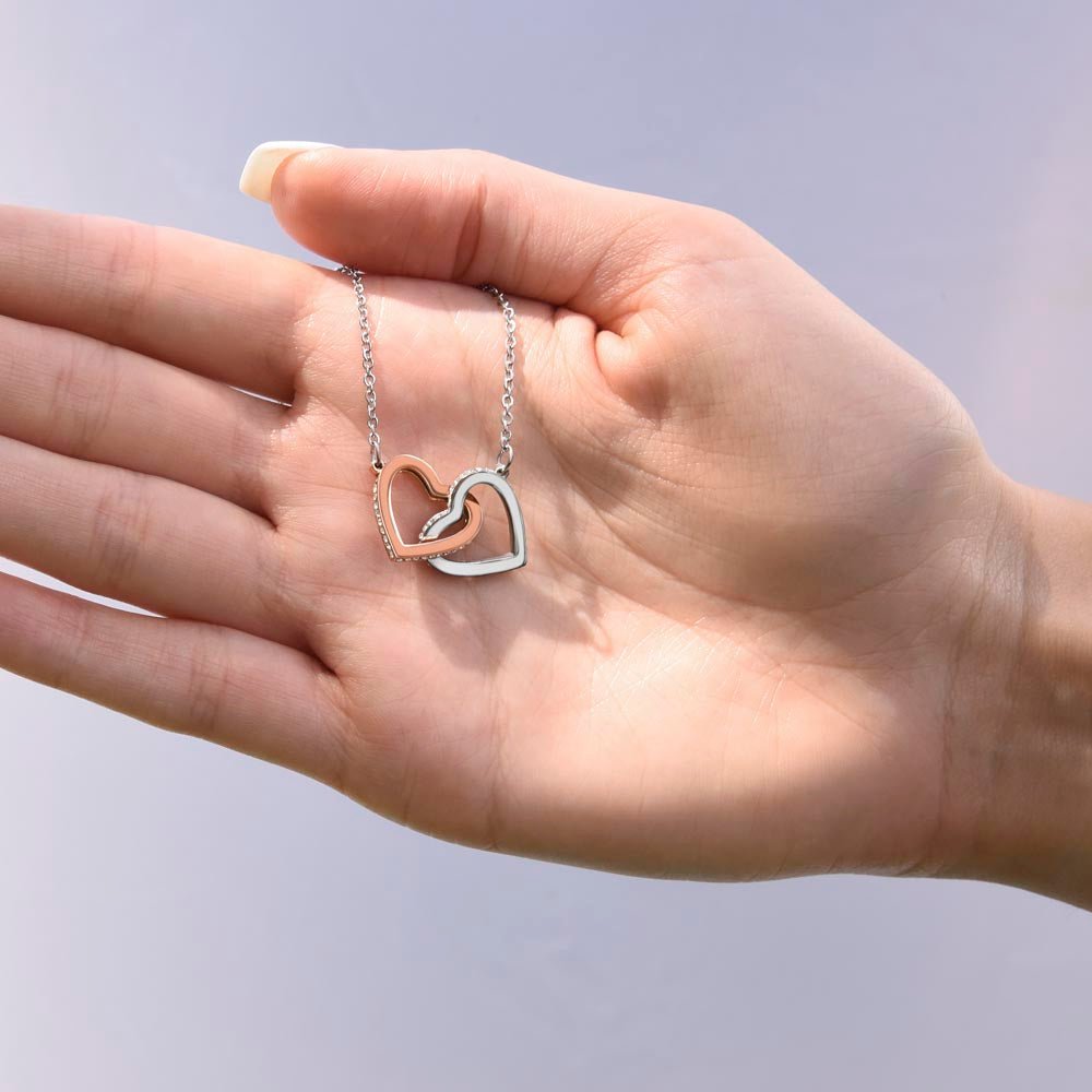 To My Beautiful Wife - You Mean So Much To Me - Interlocking Hearts Necklace - Glittering Heights