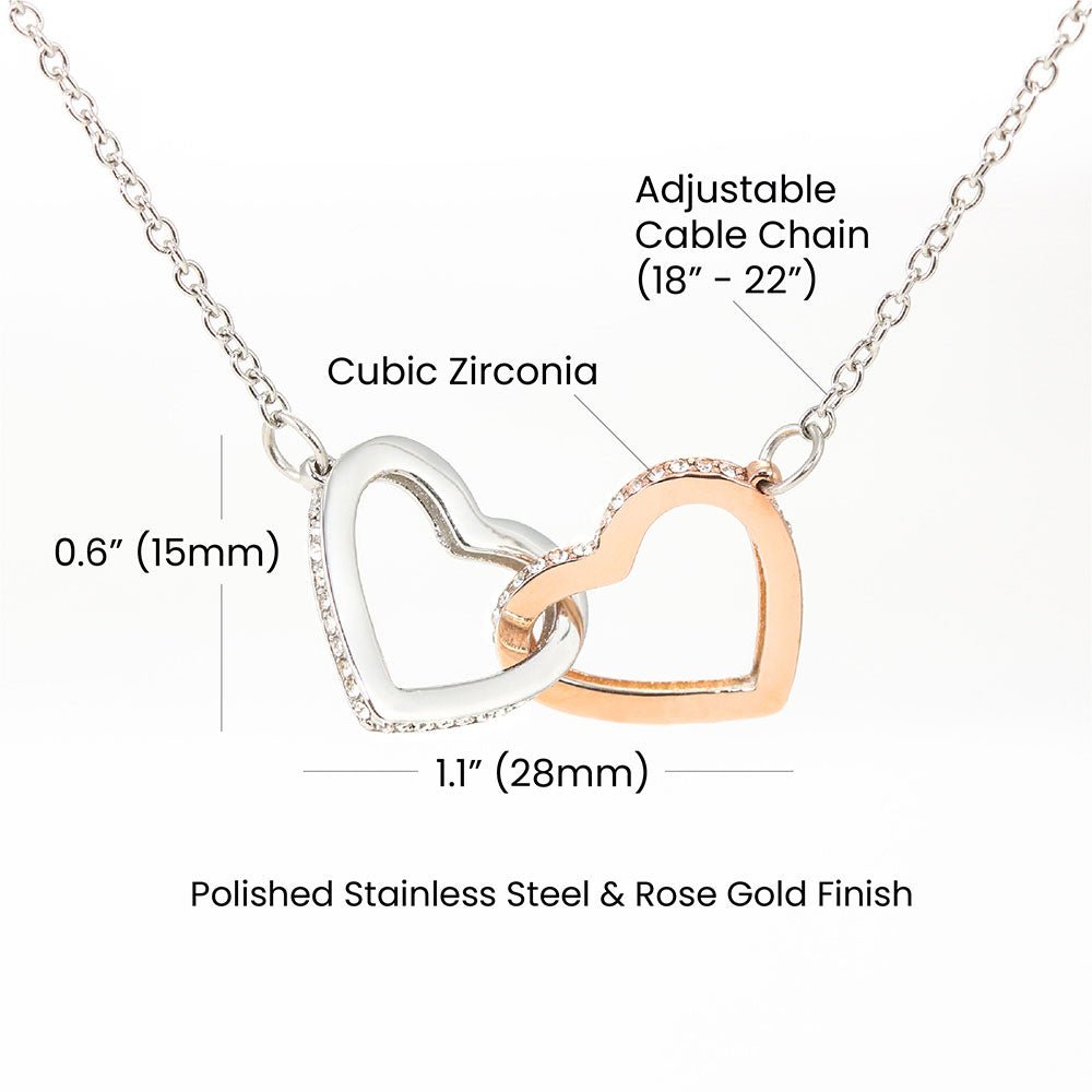To My Beautiful Wife - You Mean So Much To Me - Interlocking Hearts Necklace - Glittering Heights