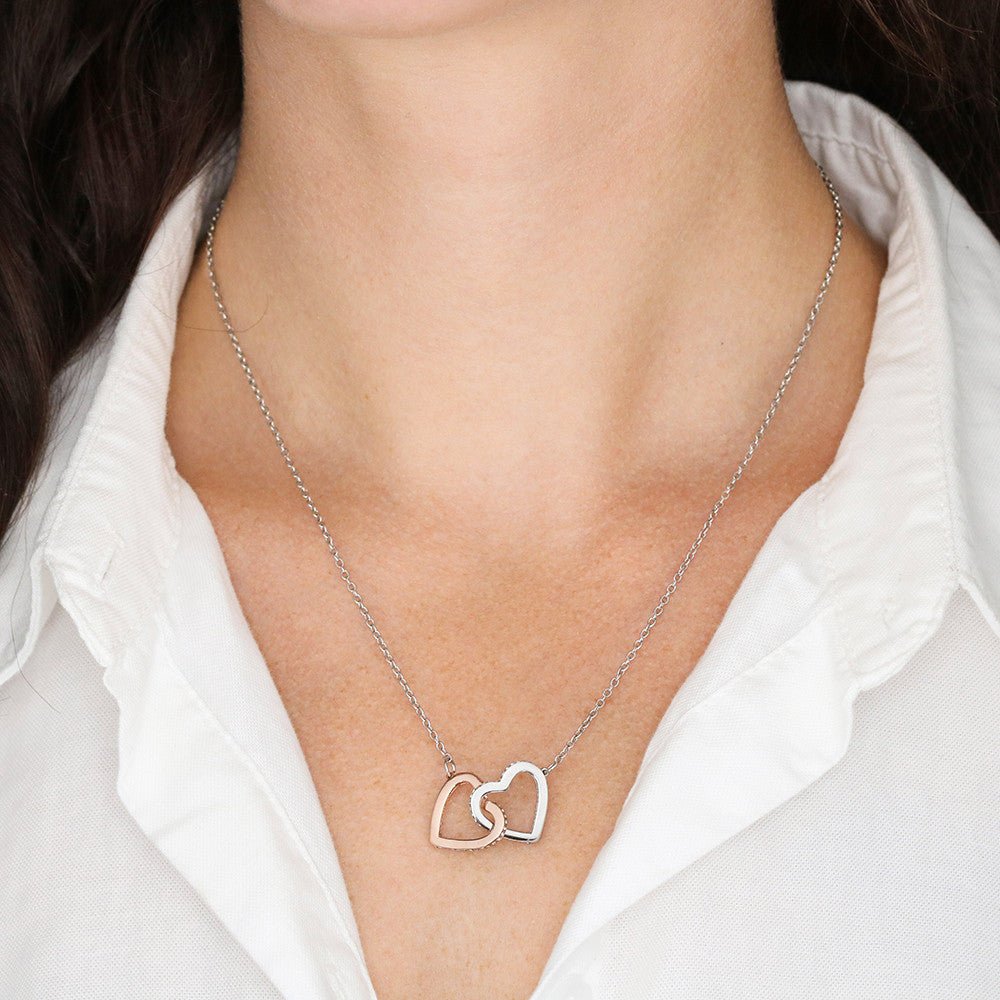 To My Beautiful Wife - You Mean So Much To Me - Interlocking Hearts Necklace - Glittering Heights