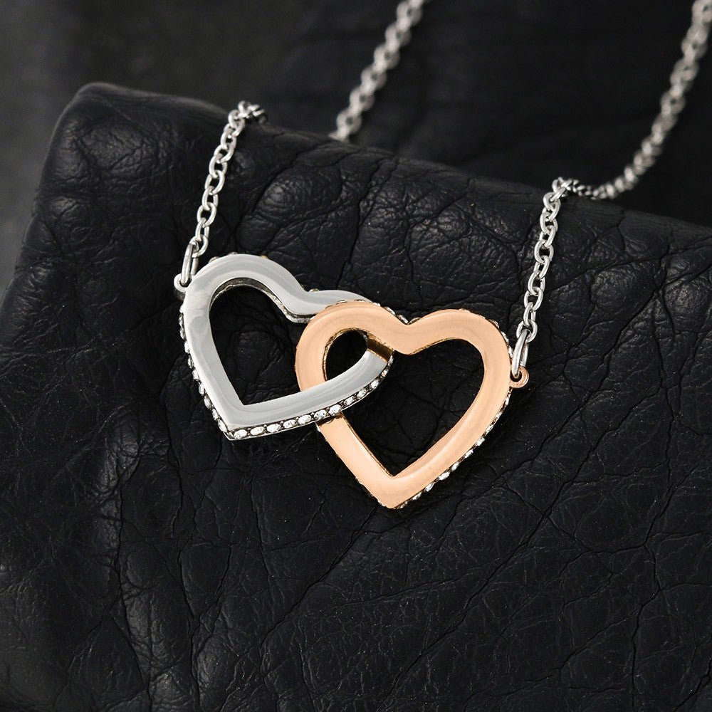 To My Beautiful Wife - You Mean So Much To Me - Interlocking Hearts Necklace - Glittering Heights