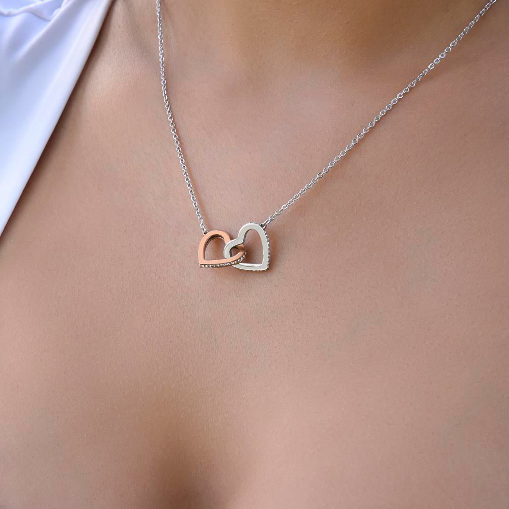 To My Beautiful Wife - You Mean So Much To Me - Interlocking Hearts Necklace - Glittering Heights