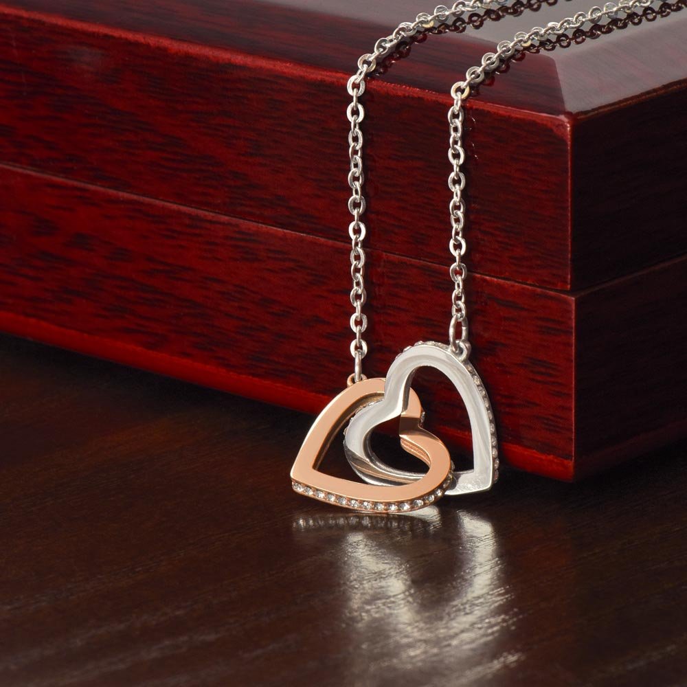 To My Beautiful Wife - You Mean So Much To Me - Interlocking Hearts Necklace - Glittering Heights