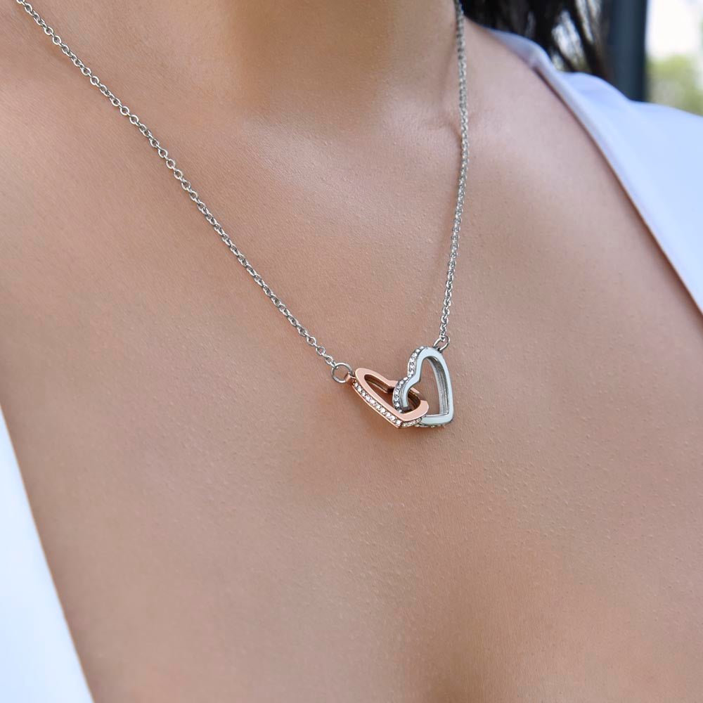 To My Beautiful Wife - You Mean So Much To Me - Interlocking Hearts Necklace - Glittering Heights