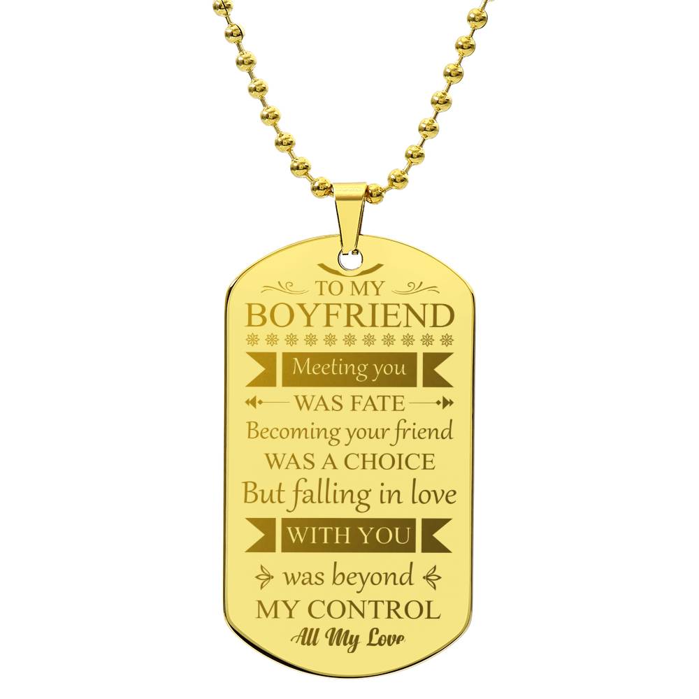 To My Boyfriend - Fate - Dog Tag Necklace - Glittering Heights