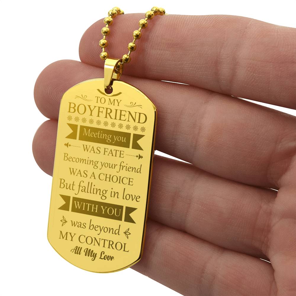To My Boyfriend - Fate - Dog Tag Necklace - Glittering Heights