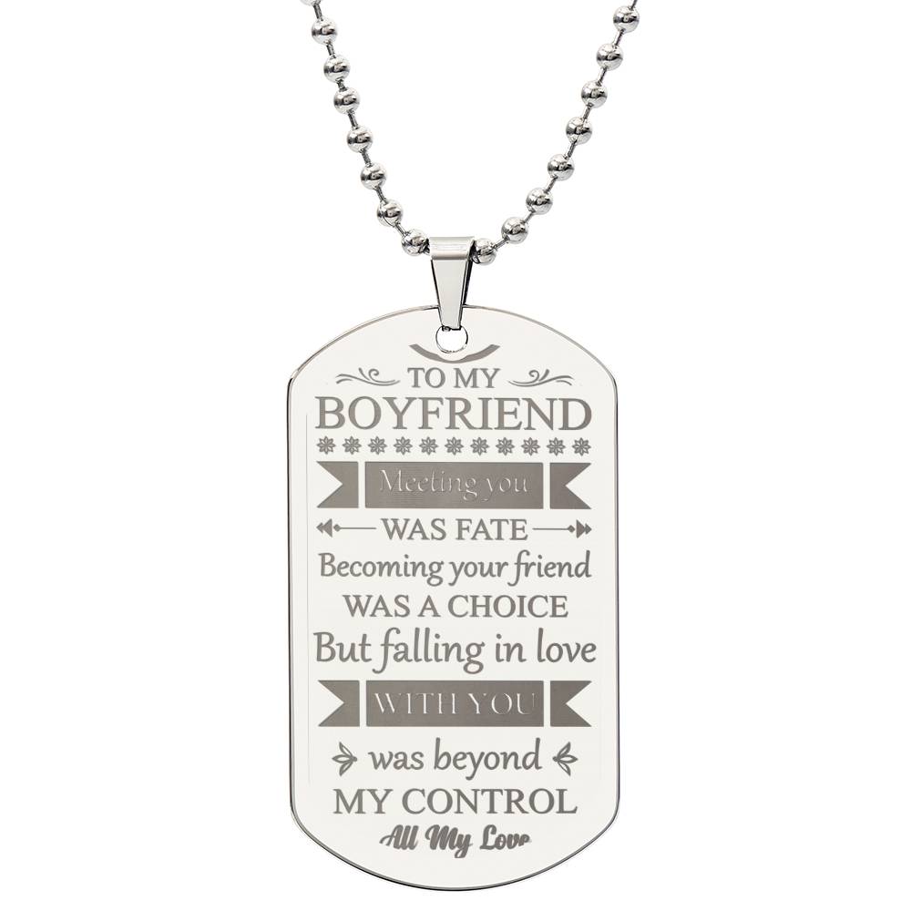 To My Boyfriend - Fate - Dog Tag Necklace - Glittering Heights